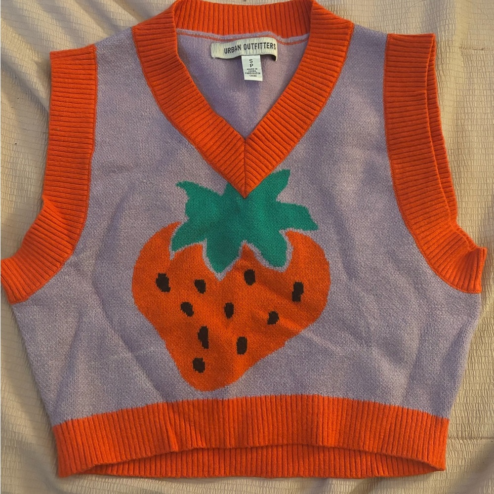Urban Outfitters Strawberry Knit Vest